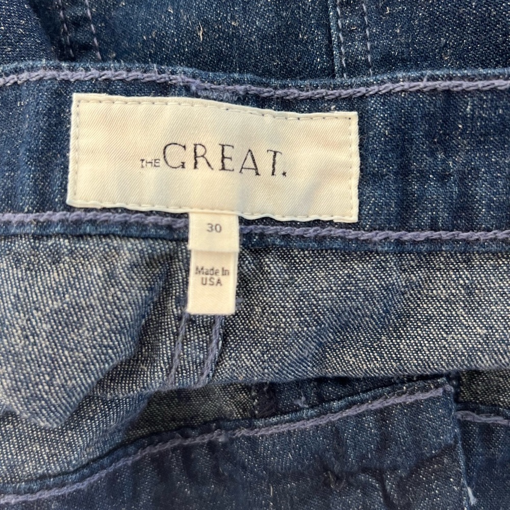 THE GREAT. The Sailor Short Dark Wash Frayed Hem‎ Cotton & Hemp Size 30 - Picture 7 of 12